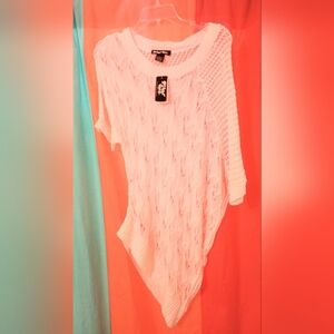 Planet Gold White Asymmetrical Knit Sweater, New With Tag, Size S,